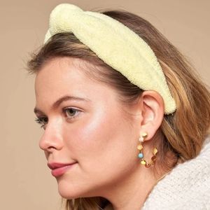 Lele Sadoughi Terry Cloth Knotted Headband Pastel Yellow